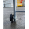 Rubber roller for mobile fence